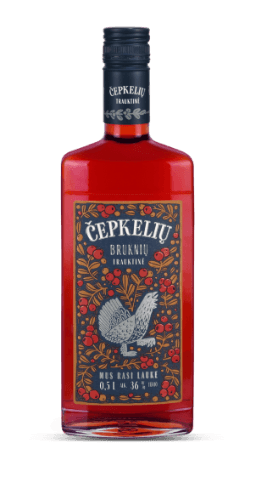 Trauktinė ČEPKELIŲ, bruknių skonio, 36%, 0,5 l