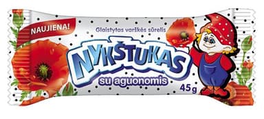 Glaistytas varškės sūrelis NYKŠTUKAS su aguonomis, 23,1% riebumo, 45 g