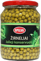Konservuoti žali žirneliai SPILVA, 690 g