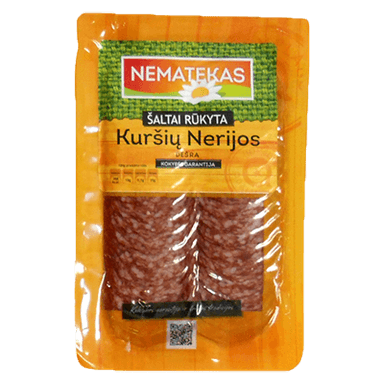 KURŠIŲ NERIJOS šaltai rūkyta, pjaustyta dešra, 90 g