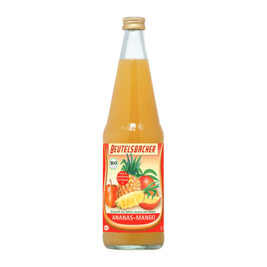 Organic pineapple and mango juice