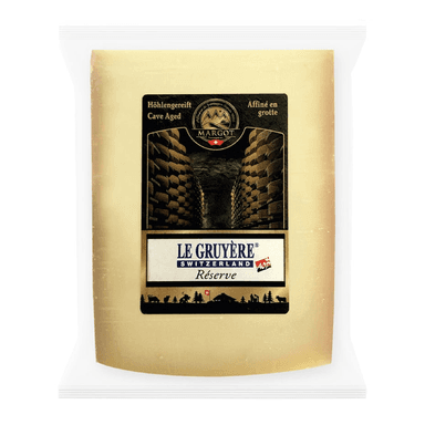 GRUYERE RESERVE AOP cheese, aged 18 months.
