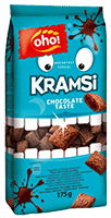Crunchy breakfast cereal with chocolate filling OHO KRAMSI, 175 g