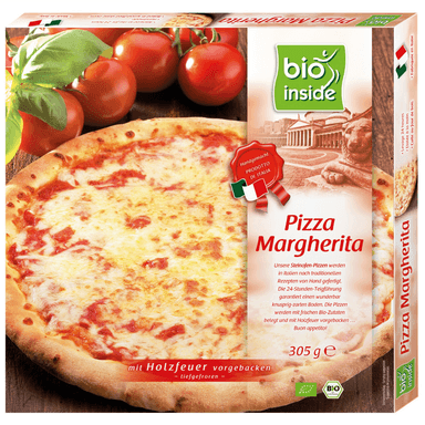 MARGERITA pizza, frozen, organic