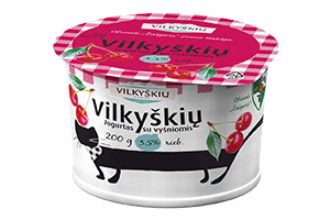 VILKYŠKIAI yogurt with cherries, 3.5% fat, 200 g