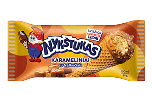 Caramel cream ice cream with crisps NYKŠTUKAS 150ml