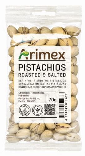 Roasted and salted pistachios ARIMEX, 70 g