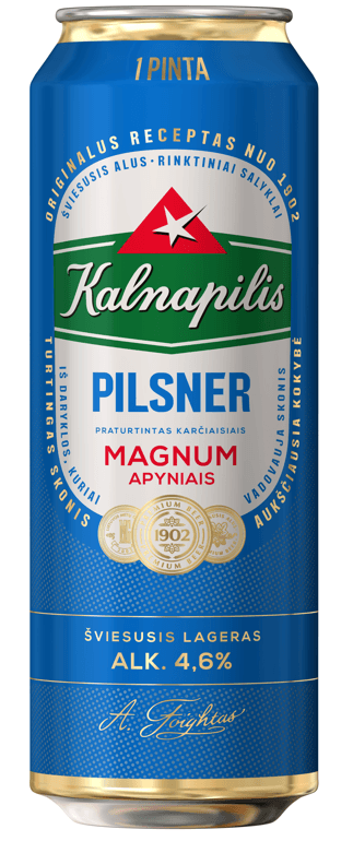 Beer KALNAPILIS Pilsner, 4,6%, 0,568 l, can