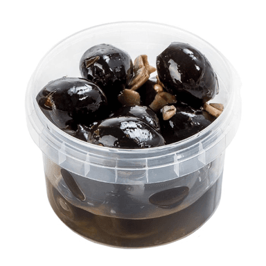 Marinated olives in oil
