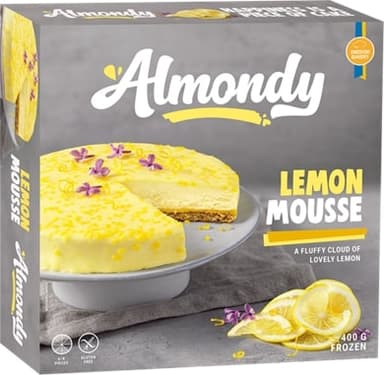Frozen lemon flavor cake ALMONDY, 400 g, uncut