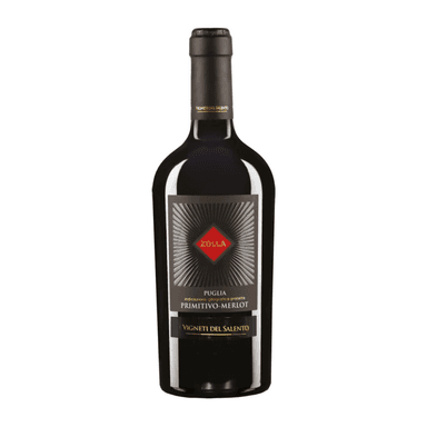 Raudonas sausas vynas ZOLLA PRIMITIVO MERLOT PUGLIA IGP, 14 %