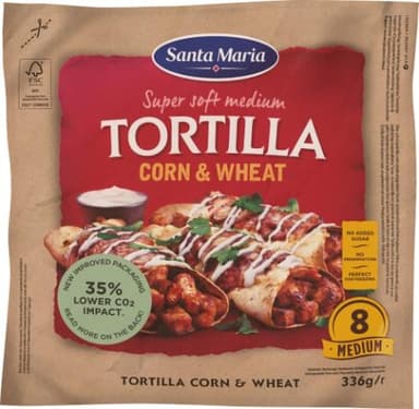 Tortilla Corn & Wheat Medium (8-pack) 336Gx12