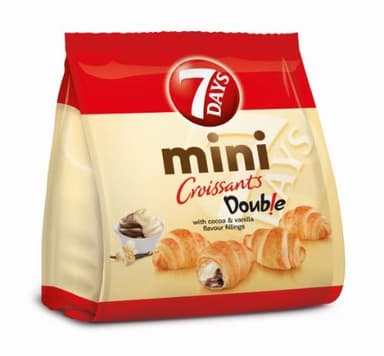 Mini croissants 7 DAYS, with cocoa and vanilla flavor filling, 185 g