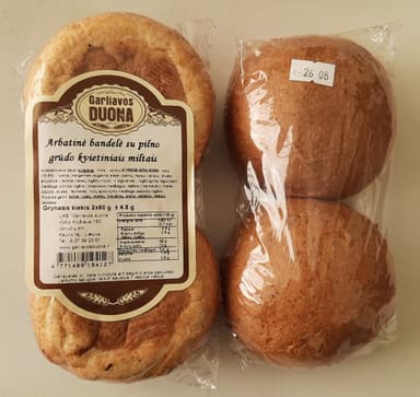 Tea bun with whole grain wheat flour 2x60g(M)