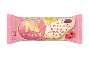 Lemon edible ice cream filled with raspberry sorbet MAGNUM EUPHORIA 90ml