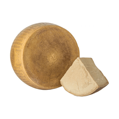 Hard cheese PARMIGIANO REGGIANO DOP, aged for 24 months.
