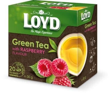 Green tea LOYD, raspberry flavor, 20 x 1.5g