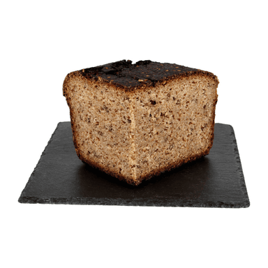 Whole grain rye bread with hemp seeds, made from coarsely ground flour