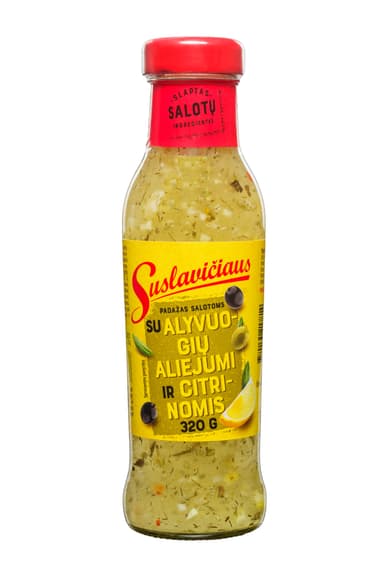 Padažas salotoms SUSLAVIČIAUS, su alyvuogių aliejumi ir citrinomis, 320 g