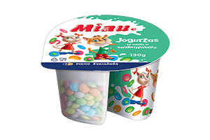 Yogurt with vanilla and candies MIAU 5.5% 130g
