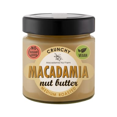 Skrudintų makadamijos riešutų kremas MACADAMIA NUT FARM, su gabaliukais, 180 g