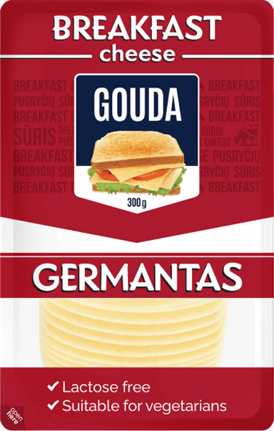 Cheese "Germantas Gouda" 45% fat.s.m. sliced 300g