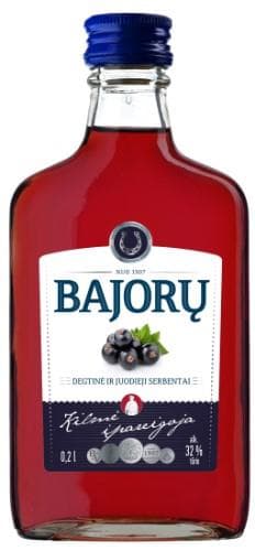 Degtinė BAJORŲ, Degtinė ir juodieji serbentai, 32%, 0,2 l