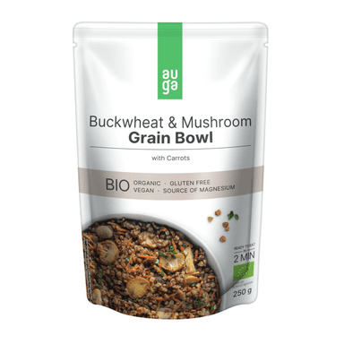 Grikių patiekalas PIEVAGRYBIAI IR MORKOS, ekologiškas