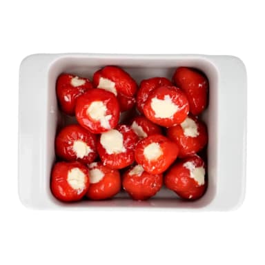 Cherry peppers stuffed with soft cheese