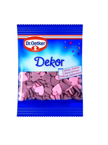 Pabarstukai DR.OETKER, cukrinės širdelės, 10 g