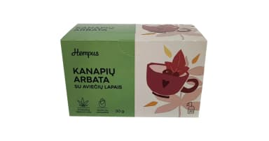 Hemp tea with raspberry leaves