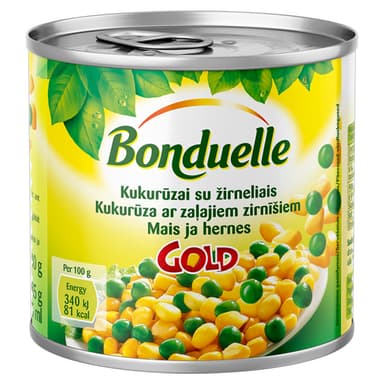 Kukurūzai su žirneliais BONDUELLE, 340/285 g