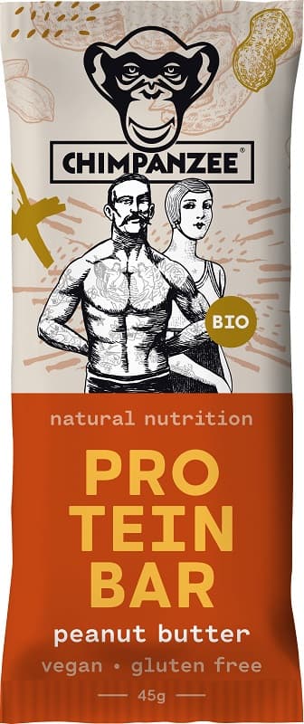 Ekologiškas baltyminis batonėlis CHIMPANZEE, su riešutų kremu, 45 g  LT-EKO-001