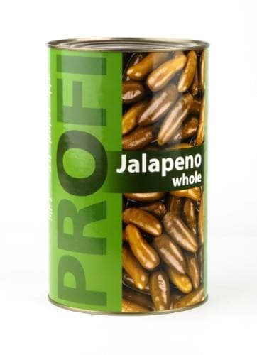 Canned green jalapeno PROFI, in vinegar, 4,25kg/2,2kg