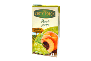 Peach and grape drink. ZLOTY POTOK 20% 2l