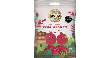 Gummy candies 'Pomegranate Hearts', organic