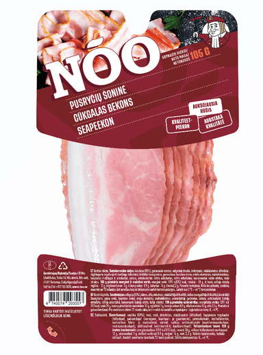 Hot smoked bacon Pusryciu, sliced, 105 g