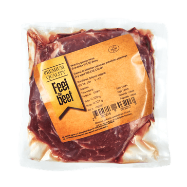 Dry matured beef steak entrecotal round, ~300 g