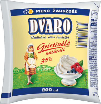 Grietinėlė, 35%, plėvelėje, 200 g