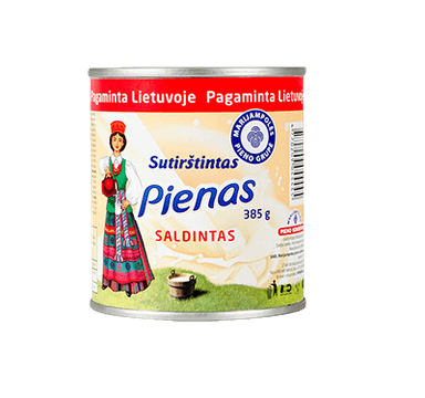 Sweetened condensed milk LIETUVAITĖ, 8% fat, 385 g