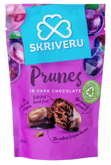 Plums in dark chocolate SKRIVERU