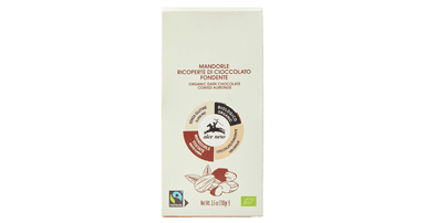 Almonds in dark chocolate, organic