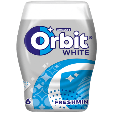 Kramtomoji guma ORBIT, becukrė mėtų skonio su saldikliais, 64 g
