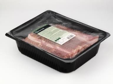 Hot smoked bacon, sliced,~ 2,45 kg