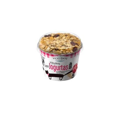 Yogurt VILKYŠKIŲ with oatmeal, dried cranberries , 4,3%, 200 g.