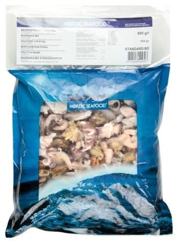 Šaldytas jūros gėrybių mišinys Marinara-mix, 5 ingredientai, virtas, 20 % glazūra, 1 kg