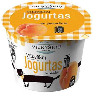VILKYŠKIAI yogurt with peaches, 3.5% fat, 200 g