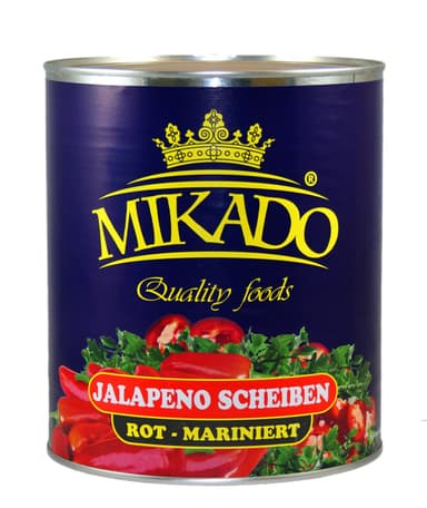 Pickled red jalapeno slices MIKADO 3 / 1,68 kg