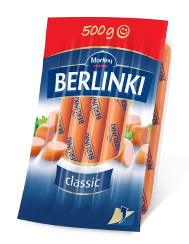 Virtos rūkytos kiaulienos dešrelės Berlinki, II r., 500g