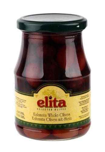 Olives ELITA Kalamata, whole, 370 g/ 190 g